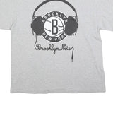 NBA Mens Grey Brooklyn Nets Graphic T-Shirt XL Short Sleeve Crew Neck