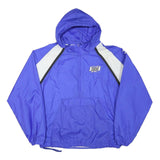 GTM Mens Blue & White Softball Windbreaker XL Polyester Blend Jacket Hooded Zip