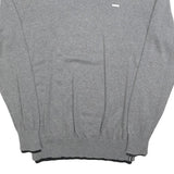 BRUNO BANANI Mens Grey Plain Pullover V-Neck Basic Knit L Lightweight Jumper