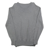 BRUNO BANANI Mens Grey Plain Pullover V-Neck Basic Knit L Lightweight Jumper