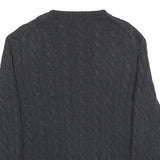 POLO RALPH LAUREN Mens Black Patterned Cotton Cable Knit Jumper XL Classic Fit