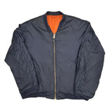 Vintage Unbranded Reversible Bomber Jacket - XL Navy Nylon