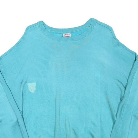 MANOR Womens Blue Crew Neck S Casual Polyester Blend Sweatshirt Pullover