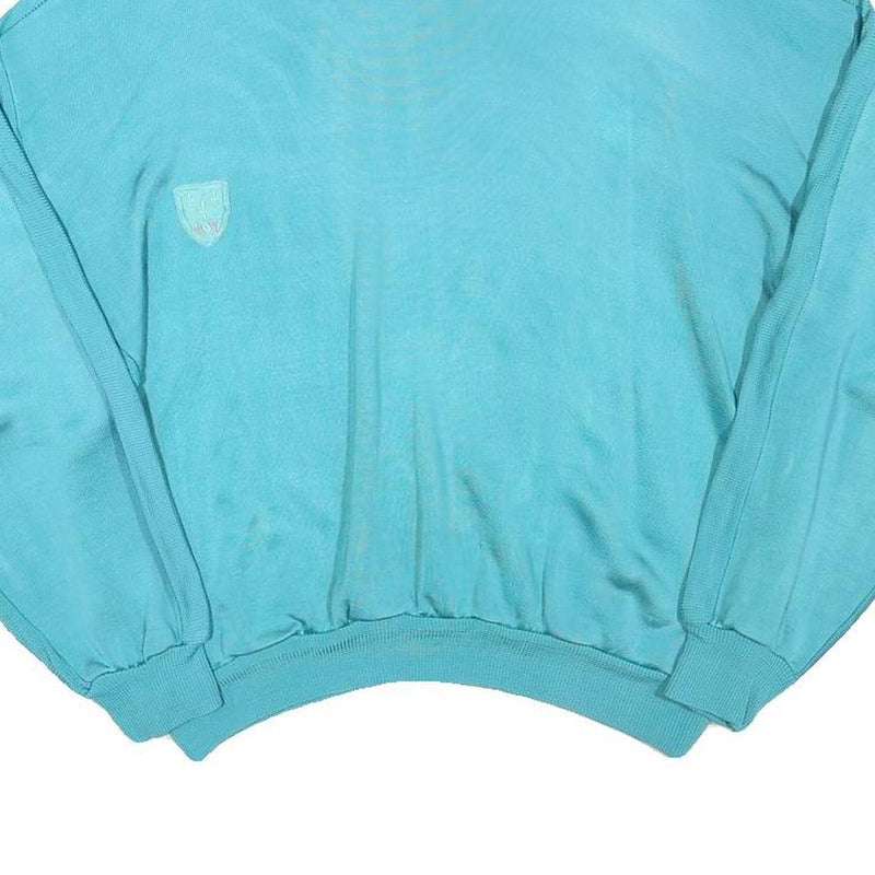 MANOR Womens Blue Crew Neck S Casual Polyester Blend Sweatshirt Pullover