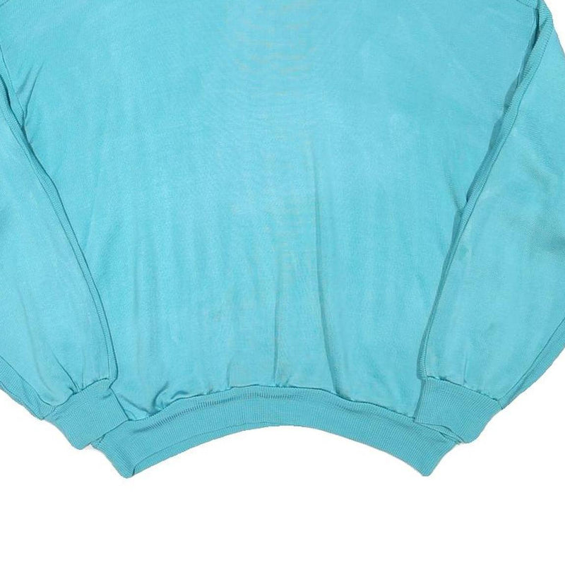 MANOR Womens Blue Crew Neck S Casual Polyester Blend Sweatshirt Pullover