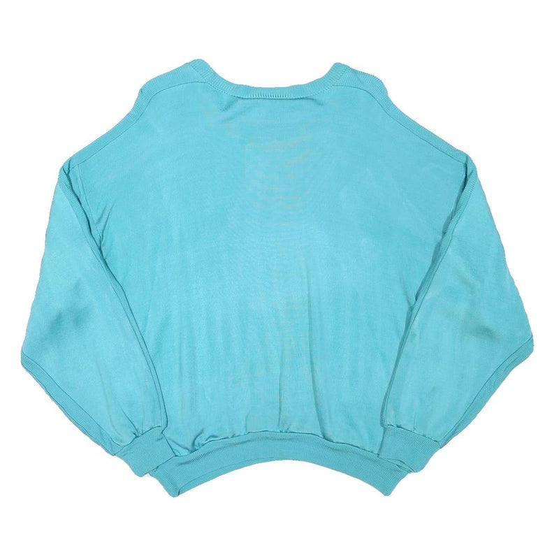 MANOR Womens Blue Crew Neck S Casual Polyester Blend Sweatshirt Pullover