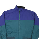 PULLMAN Mens Blue & Green Zip Jacket S Polyester Blend Colourblock Casual