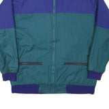 PULLMAN Mens Blue & Green Zip Jacket S Polyester Blend Colourblock Casual
