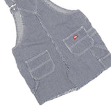 DICKIES Womens Blue & White Cotton Blend Striped Dungarees Slim Fit Size S W36