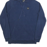 UNDER ARMOUR Mens Navy Blue Hoodie S Cotton Blend Casual Pullover Sweatshirt
