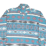 ONLY STUFF Mens Blue Red & Black Pattern Shirt L Cotton Blend Long Sleeve Casual
