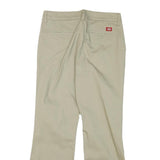 DICKIES Womens Beige Cotton Blend Regular Fit Flared Trousers W30 L28 Workwear