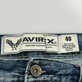 Avirex Denim Shorts - 34W 11L Blue Cotton