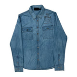 Harley Davidson Graphic Denim Shirt - Medium Blue Denim