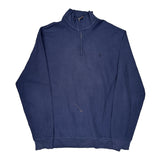 Polo By Ralph Lauren 1/4 Zip - Large Navy Cotton