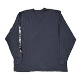 Carhartt Long Sleeve T-Shirt - 2XL Navy Cotton