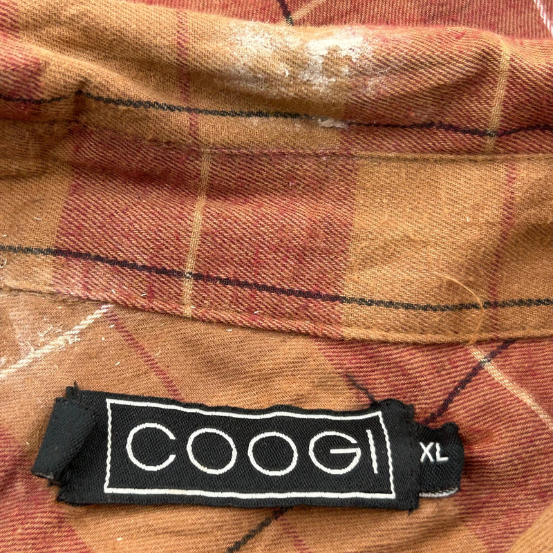 Coogi Checked Flannel Shirt - XL Brown Cotton
