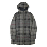 BARBOUR Womens Grey & Black Outdoor Checked Jacket S Polyester Blend Woven Zip