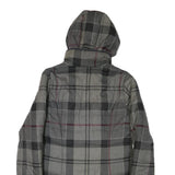 BARBOUR Womens Grey & Black Outdoor Checked Jacket S Polyester Blend Woven Zip