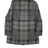 BARBOUR Womens Grey & Black Outdoor Checked Jacket S Polyester Blend Woven Zip