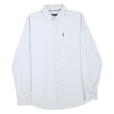 BOGNER Mens Blue & White Striped Shirt L Casual Cotton Blend Button Down