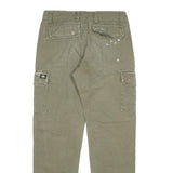 DICKIES Mens Regular Fit Green Cargo Trousers W30 L32 Durable Cotton Blend Zip