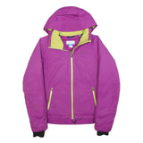 COLUMBIA Womens Purple & Lime Zip Jacket M Polyester Blend Outdoor Lightweight