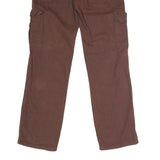 Womens Brown Cotton Blend Regular Straight Jeans W29 L29 Button Cargo Pockets