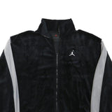 AIR JORDAN Womens Black & Grey Casual Jacket XS Polyester Blend Plain Zip Up