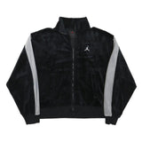 AIR JORDAN Womens Black & Grey Casual Jacket XS Polyester Blend Plain Zip Up