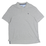 CHAPS Mens Grey Short Sleeve Plain L Polo Shirt Cotton Casual Classic