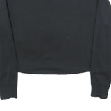 NIKE Womens Black Crew Neck S Sweatshirt Crop Zip Pocket Casual Style