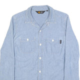 CARHARTT Womens Blue Denim Shirt S Button Front Cotton Casual Workwear