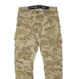 G-STAR Mens Cotton Blend Beige Slim Cargo Trousers W33 L31 Casual Zip Fastening