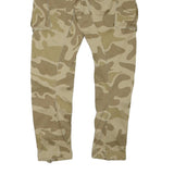 G-STAR Mens Cotton Blend Beige Slim Cargo Trousers W33 L31 Casual Zip Fastening