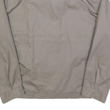 Mens Beige Cotton Blend Zip Front Jacket L Plain Lightweight Casual Outerwear