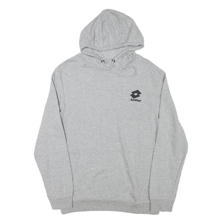 LOTTO Mens Grey Pullover Hoodie M Cotton Blend Hooded Sweatshirt