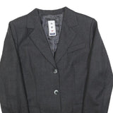 NEW PENNY Womens Grey Button Wool Jacket S Woven Classic Tailored