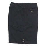 ARMANI JEANS Womens Black Pencil Knee Length Cotton Skirt UK 10 Classic Elegant