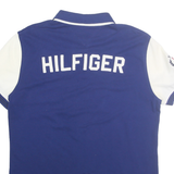 TOMMY HILFIGER Mens Blue & White USA Short Sleeve Cotton Polo Shirt L Classic