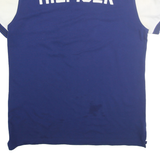 TOMMY HILFIGER Mens Blue & White USA Short Sleeve Cotton Polo Shirt L Classic