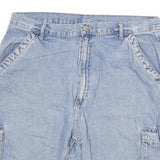 Mens Light Blue Denim Cargo Shorts XL W34 Casual Cotton Blend Pockets