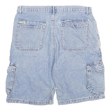Mens Light Blue Denim Cargo Shorts XL W34 Casual Cotton Blend Pockets