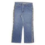 LEVI'S 602 Womens Jeans Blue Regular Straight Denim Medium W38 L30 Embroidered