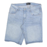 IDENTIC Mens Shorts Blue Casual Denim M W34 Light Wash Cotton Blend Summer