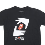 THE ROLLING STONES Mens Black & White Global Citizen Graphic T-Shirt L Short