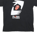 THE ROLLING STONES Mens Black & White Global Citizen Graphic T-Shirt L Short