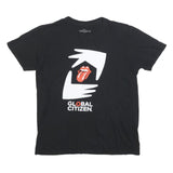THE ROLLING STONES Mens Black & White Global Citizen Graphic T-Shirt L Short