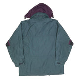 COLUMBIA Mens Green & Purple Outdoor Jacket L Polyester Lightweight Zip