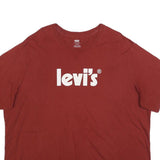 LEVI'S Mens Red Crew Neck 2XL Short Sleeve Cotton Blend T-Shirt Casual